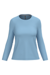 T-shirt Algodão Lavado m. comprida de senhora-Sky Blue-XS-RAG-Tailors-Fardas-e-Uniformes-Vestuario-Pro