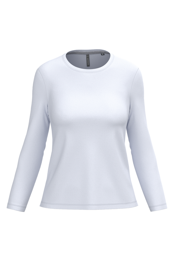 T-shirt Algodão Lavado m. comprida de senhora-White-XS-RAG-Tailors-Fardas-e-Uniformes-Vestuario-Pro
