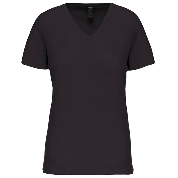 T-shirt BIO150IC de senhora decote V-Dark Grey-XS-RAG-Tailors-Fardas-e-Uniformes-Vestuario-Pro