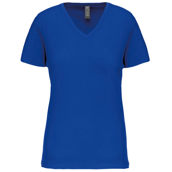 T-shirt BIO150IC de senhora decote V-Light Royal Blue-XS-RAG-Tailors-Fardas-e-Uniformes-Vestuario-Pro