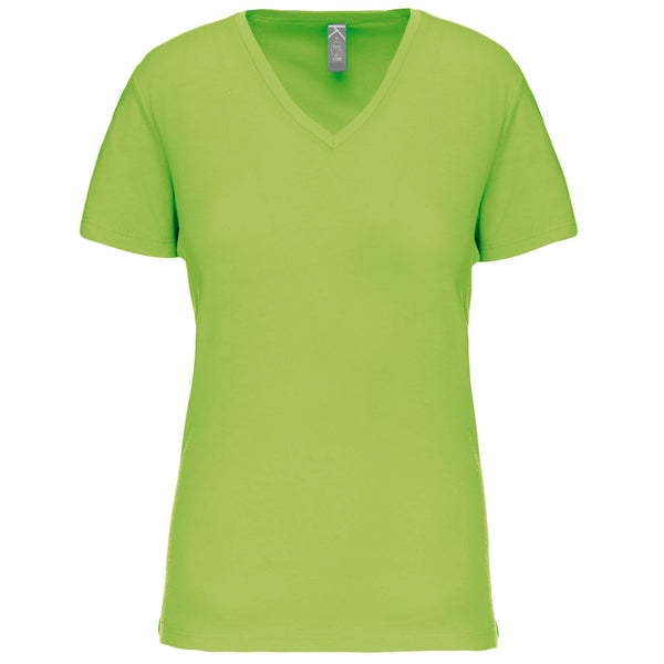 T-shirt BIO150IC de senhora decote V-Lime-XS-RAG-Tailors-Fardas-e-Uniformes-Vestuario-Pro