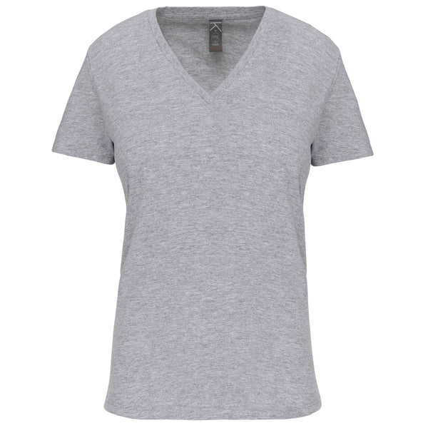 T-shirt BIO150IC de senhora decote V-Oxford Grey-XS-RAG-Tailors-Fardas-e-Uniformes-Vestuario-Pro
