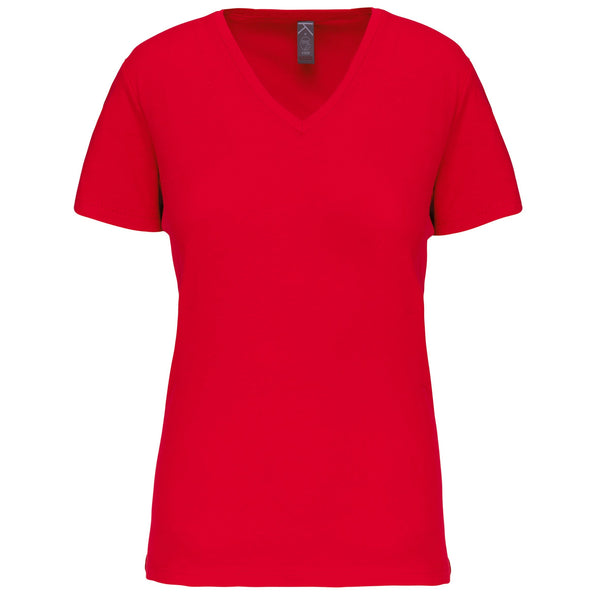 T-shirt BIO150IC de senhora decote V-Red-XS-RAG-Tailors-Fardas-e-Uniformes-Vestuario-Pro