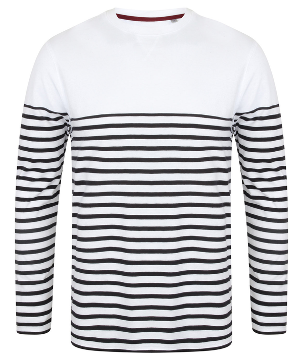 T-shirt Breton de Manga Comprida-Branco / Azul Marinho-XS-RAG-Tailors-Fardas-e-Uniformes-Vestuario-Pro