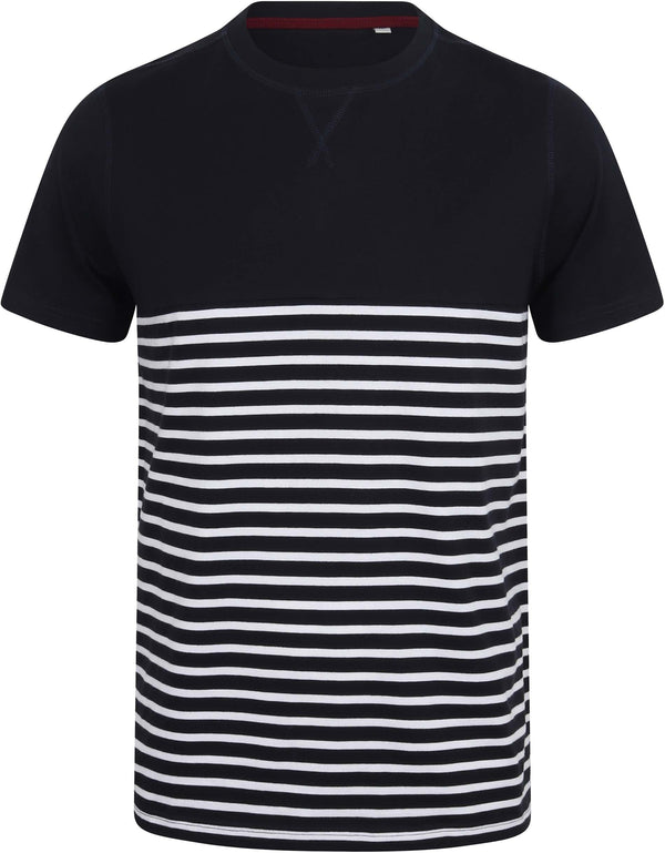 T-shirt Breton de manga curta-Azul Marinho / Branco-S-RAG-Tailors-Fardas-e-Uniformes-Vestuario-Pro