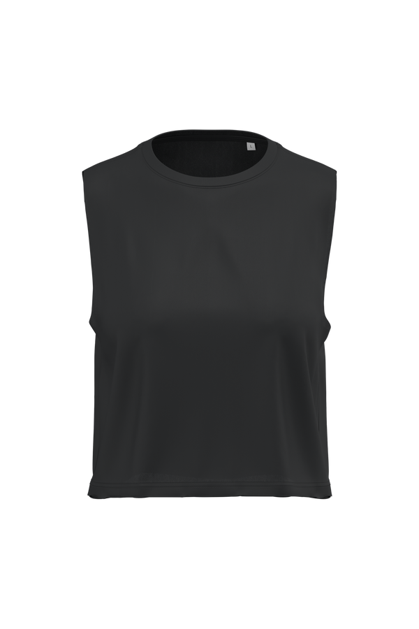 T-shirt Crop sem Mangas de Senhora-Preto-2XS-RAG-Tailors-Fardas-e-Uniformes-Vestuario-Pro