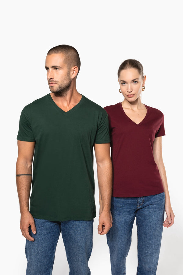T-shirt Decote V Senhora Algodão Biológico-RAG-Tailors-Fardas-e-Uniformes-Vestuario-Pro