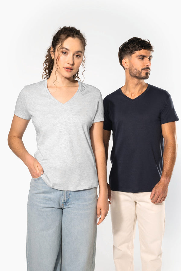 T-shirt Decote V Senhora Algodão Biológico-RAG-Tailors-Fardas-e-Uniformes-Vestuario-Pro