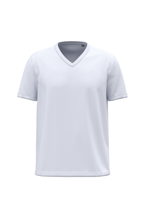 T-shirt Decote V de Homem em Algodão Biológico-Branco-S-RAG-Tailors-Fardas-e-Uniformes-Vestuario-Pro