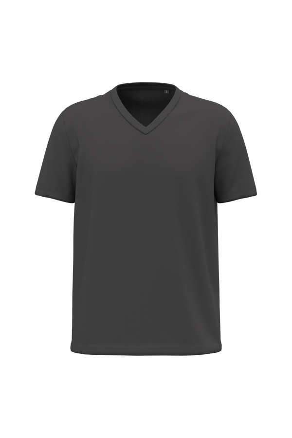 T-shirt Decote V de Homem em Algodão Biológico-Cinzento Escuro-S-RAG-Tailors-Fardas-e-Uniformes-Vestuario-Pro