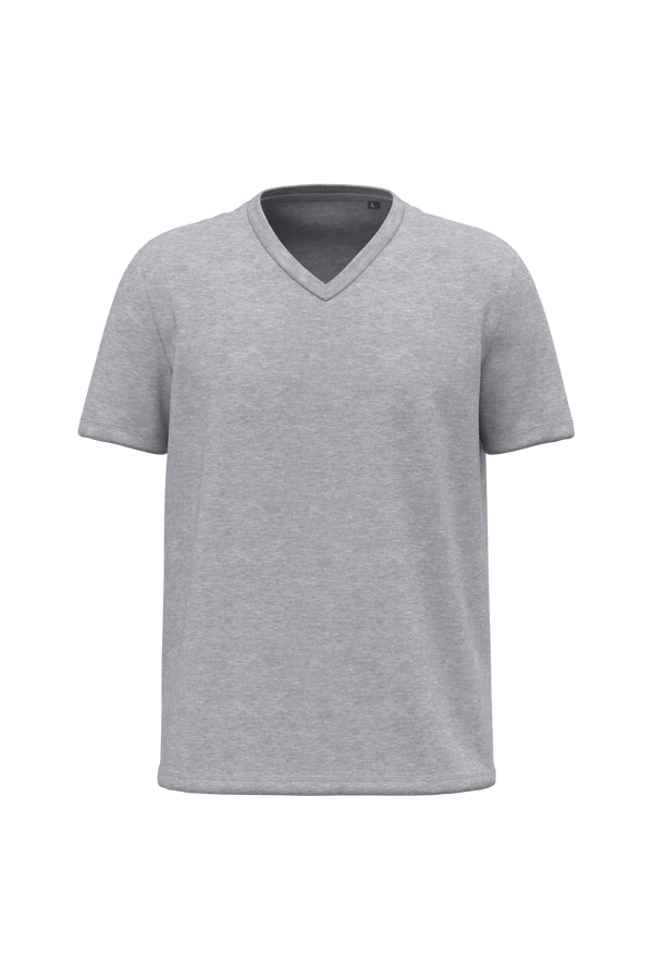T-shirt Decote V de Homem em Algodão Biológico-Cinzento Oxford-S-RAG-Tailors-Fardas-e-Uniformes-Vestuario-Pro