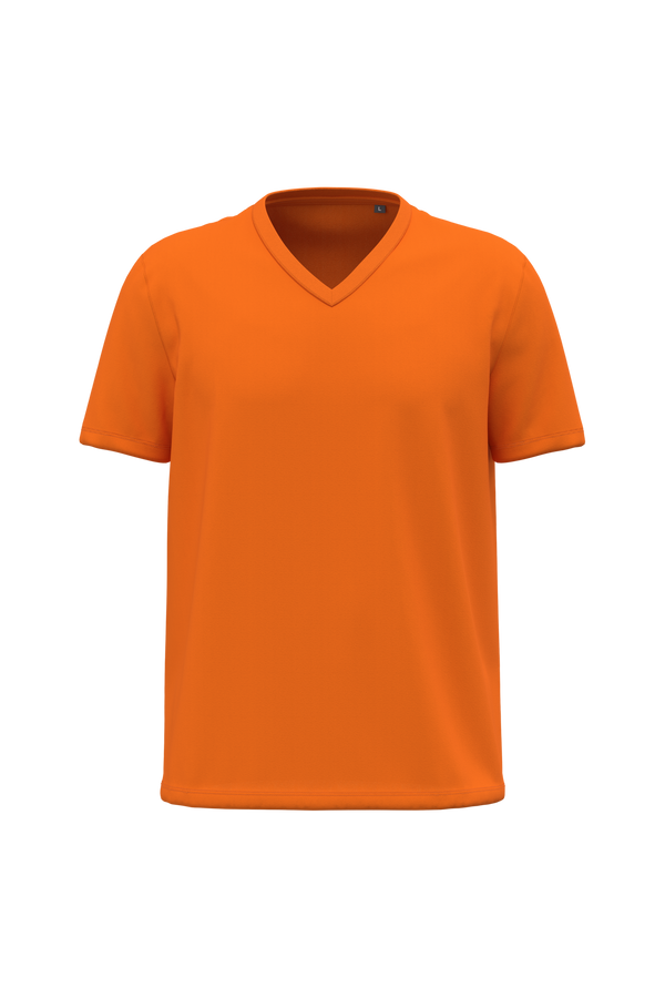 T-shirt Decote V de Homem em Algodão Biológico-Laranja-S-RAG-Tailors-Fardas-e-Uniformes-Vestuario-Pro