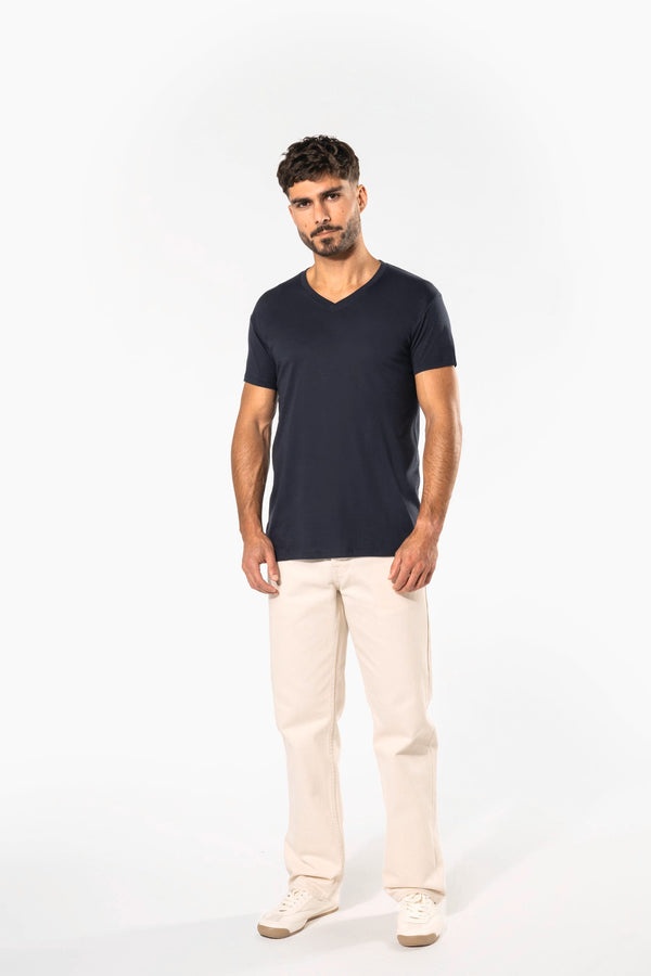 T-shirt Decote V de Homem em Algodão Biológico-RAG-Tailors-Fardas-e-Uniformes-Vestuario-Pro