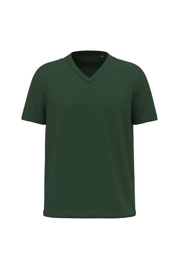T-shirt Decote V de Homem em Algodão Biológico-Verde Floresta-S-RAG-Tailors-Fardas-e-Uniformes-Vestuario-Pro
