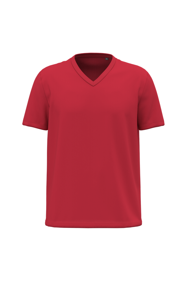 T-shirt Decote V de Homem em Algodão Biológico-Vermelho-S-RAG-Tailors-Fardas-e-Uniformes-Vestuario-Pro