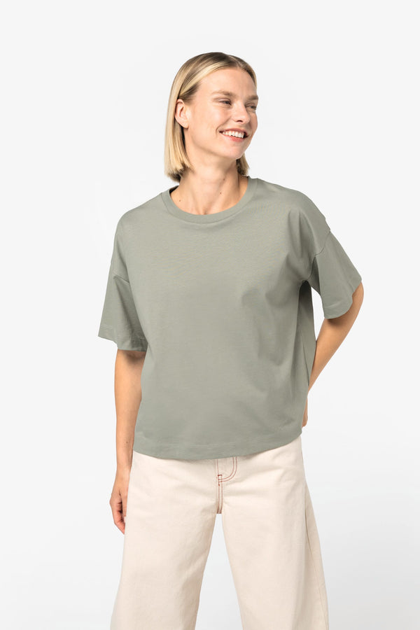 T-shirt Eco-responsável Boxy com Ombros Descaídos de Senhora-RAG-Tailors-Fardas-e-Uniformes-Vestuario-Pro