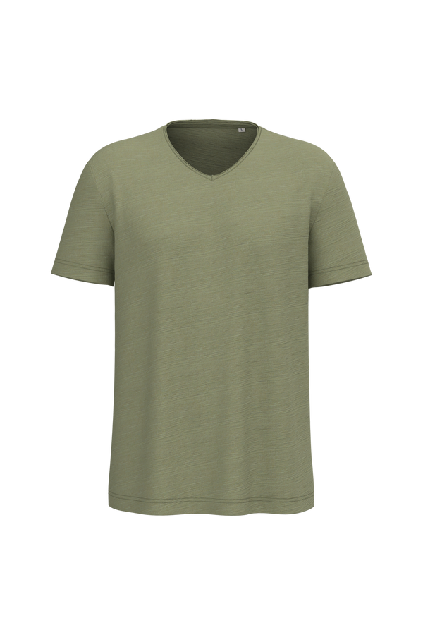 T-shirt Eco-responsável Decote Slub Ombros Descaídos Homem-Verde Tenro-S-RAG-Tailors-Fardas-e-Uniformes-Vestuario-Pro