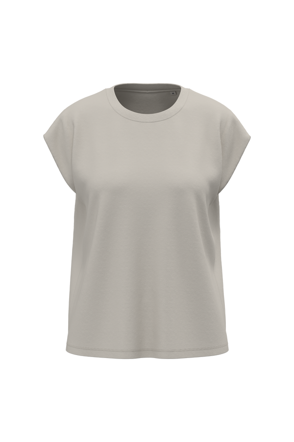 T-shirt Eco-responsável Sem Mangas com Ombreiras Mulher-Marfim-XS-RAG-Tailors-Fardas-e-Uniformes-Vestuario-Pro