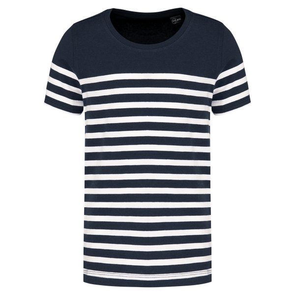 T-shirt Estilo Marinheiro Bio Decote Redondo Criança-Riscas Azul Marinho / Branco-4/6 Anos-RAG-Tailors-Fardas-e-Uniformes-Vestuario-Pro