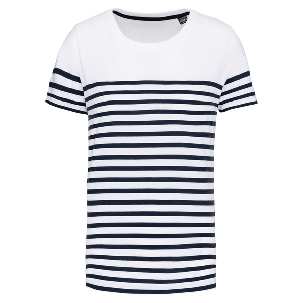 T-shirt Estilo Marinheiro Bio Decote Redondo Criança-Riscas Branco / Azul Marinho-4/6 Anos-RAG-Tailors-Fardas-e-Uniformes-Vestuario-Pro