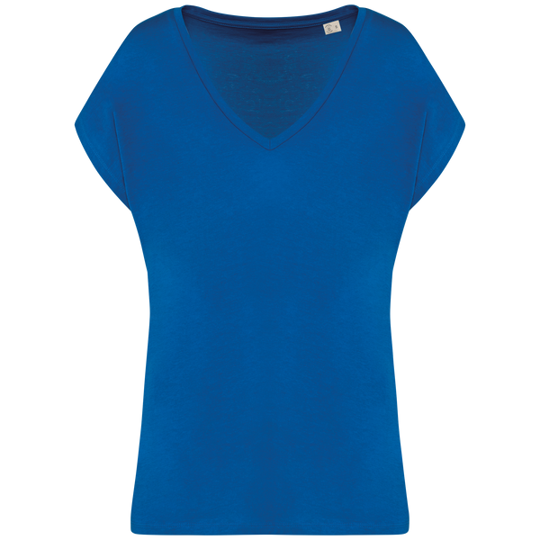 T-shirt Loose Decote V Senhora-Azul Mar-S-RAG-Tailors-Fardas-e-Uniformes-Vestuario-Pro