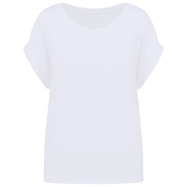 T-shirt Manga Dobrada de Senhora em Algodão Biológico-Branco-XS-RAG-Tailors-Fardas-e-Uniformes-Vestuario-Pro