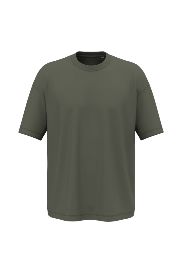 T-shirt Oversize Eco-responsável de Homem-Caqui Orgânico-XS-RAG-Tailors-Fardas-e-Uniformes-Vestuario-Pro