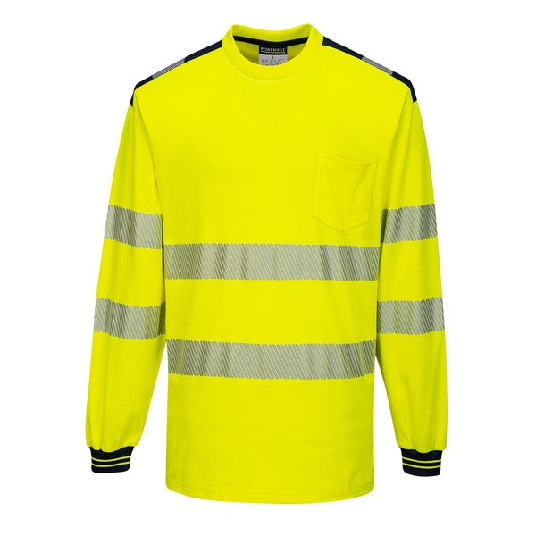 T-shirt PW3 Alta Visibilidade Manga Comprida-Amarelo/Preto-4XL-RAG-Tailors-Fardas-e-Uniformes-Vestuario-Pro