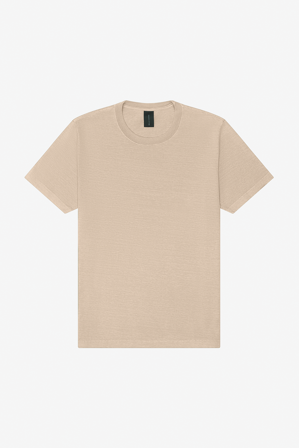 T-shirt Pesada com Aspeto Lavado Unissexo-Caqui-XS-RAG-Tailors-Fardas-e-Uniformes-Vestuario-Pro