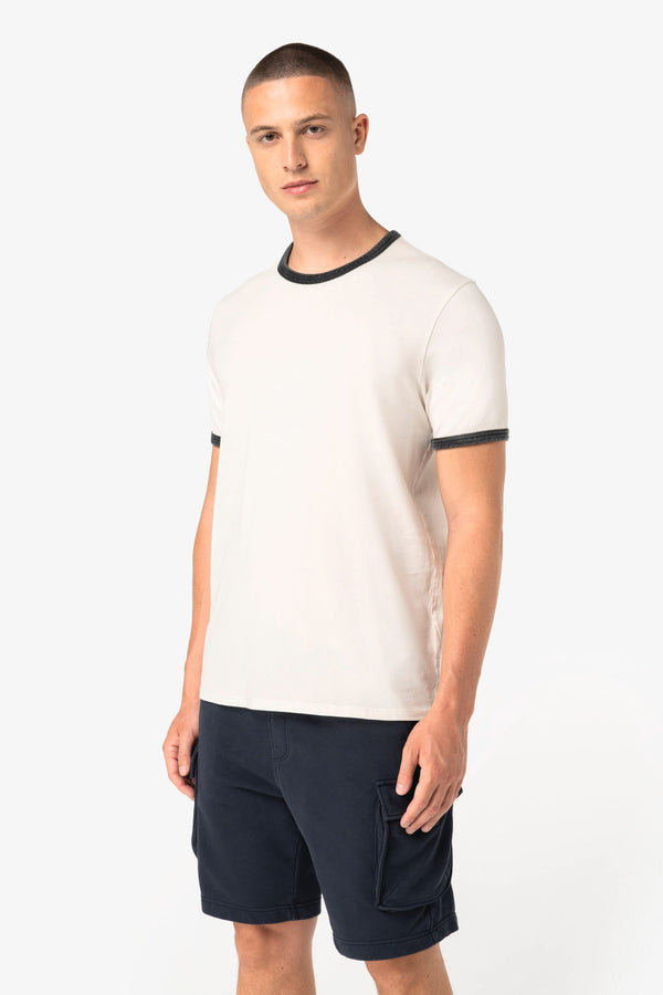 T-shirt Ringer Eco-responsável de Homem com Contrastes e Aspeto Lavado-RAG-Tailors-Fardas-e-Uniformes-Vestuario-Pro