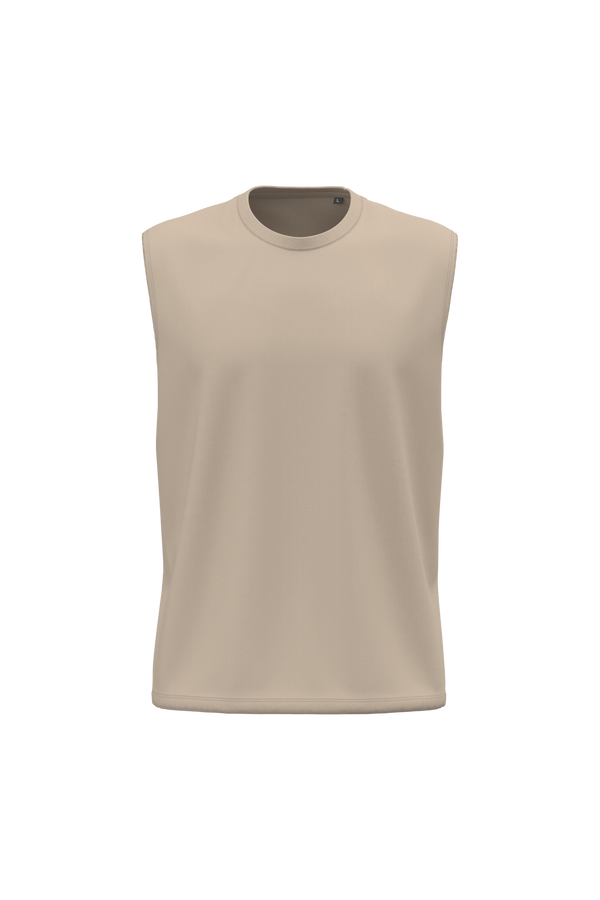 T-shirt Sem Mangas de Homem em Algodão Biológico-Areia Clara-S-RAG-Tailors-Fardas-e-Uniformes-Vestuario-Pro