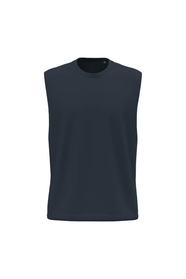 T-shirt Sem Mangas de Homem em Algodão Biológico-Azul Marinho-S-RAG-Tailors-Fardas-e-Uniformes-Vestuario-Pro