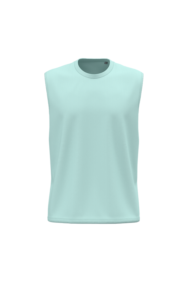 T-shirt Sem Mangas de Homem em Algodão Biológico-Menta Gelo-S-RAG-Tailors-Fardas-e-Uniformes-Vestuario-Pro