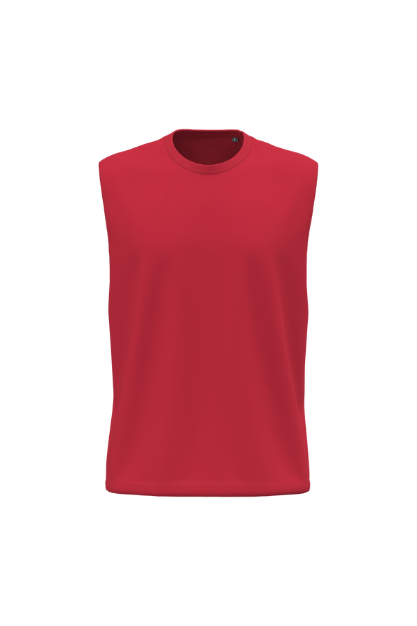 T-shirt Sem Mangas de Homem em Algodão Biológico-Vermelho-S-RAG-Tailors-Fardas-e-Uniformes-Vestuario-Pro