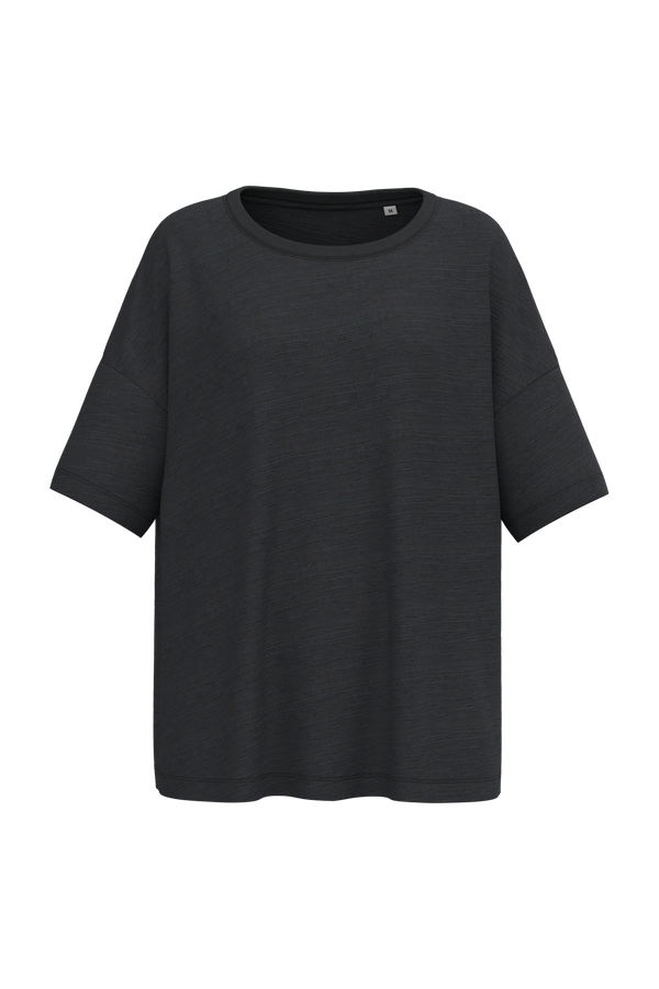 T-shirt Slub Oversize Eco-responsável Senhora-Preto-XS-RAG-Tailors-Fardas-e-Uniformes-Vestuario-Pro