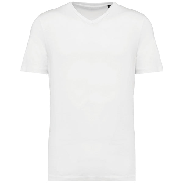 T-shirt Supima® decote V de manga curta de homem-White-S-RAG-Tailors-Fardas-e-Uniformes-Vestuario-Pro