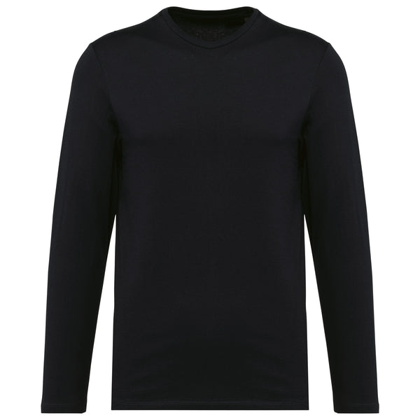 T-shirt Supima® decote redondo de manga comprida de homem-Black-S-RAG-Tailors-Fardas-e-Uniformes-Vestuario-Pro