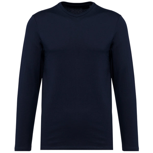 T-shirt Supima® decote redondo de manga comprida de homem-Deep Navy-S-RAG-Tailors-Fardas-e-Uniformes-Vestuario-Pro