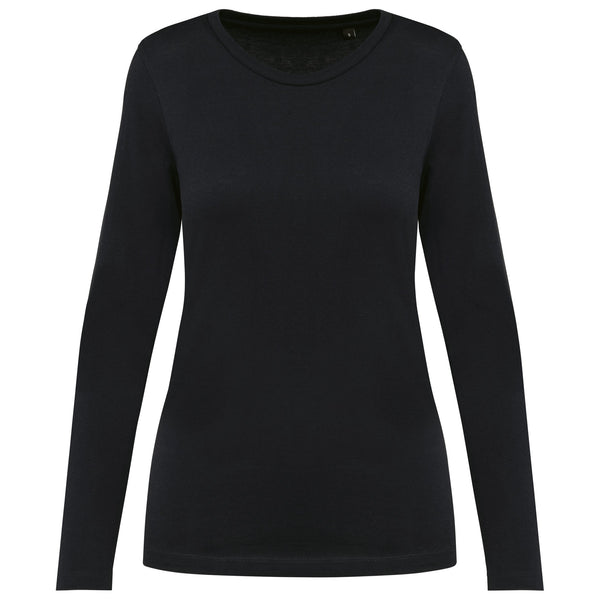 T-shirt Supima® decote redondo e manga comprida de senhora-RAG-Tailors-Fardas-e-Uniformes-Vestuario-Pro