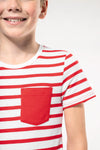 T-shirt às Riscas de Criança Estilo Marinheiro de Manga Curta com Bolso-RAG-Tailors-Fardas-e-Uniformes-Vestuario-Pro