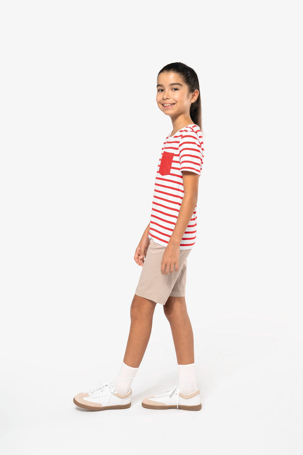 T-shirt às Riscas de Criança Estilo Marinheiro de Manga Curta com Bolso-RAG-Tailors-Fardas-e-Uniformes-Vestuario-Pro