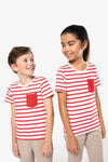 T-shirt às Riscas de Criança Estilo Marinheiro de Manga Curta com Bolso-RAG-Tailors-Fardas-e-Uniformes-Vestuario-Pro
