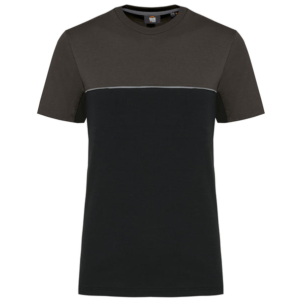T-shirt bicolor eco-responsável de manga curta unissexo-Black / Dark Grey-XS-RAG-Tailors-Fardas-e-Uniformes-Vestuario-Pro