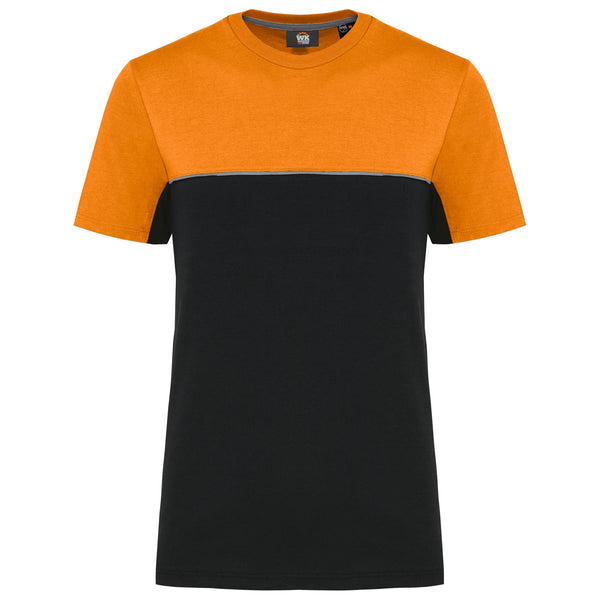 T-shirt bicolor eco-responsável de manga curta unissexo-Black / Orange-XS-RAG-Tailors-Fardas-e-Uniformes-Vestuario-Pro