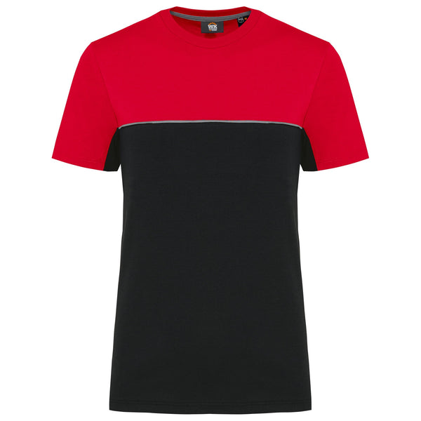 T-shirt bicolor eco-responsável de manga curta unissexo-Black / Red-XS-RAG-Tailors-Fardas-e-Uniformes-Vestuario-Pro