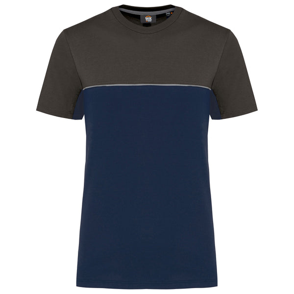 T-shirt bicolor eco-responsável de manga curta unissexo-Navy / Dark Grey-XS-RAG-Tailors-Fardas-e-Uniformes-Vestuario-Pro