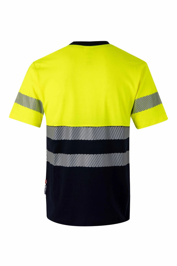 T-shirt de Algodão Bicolor de Manga Curta com Faixas Segmentadas-RAG-Tailors-Fardas-e-Uniformes-Vestuario-Pro