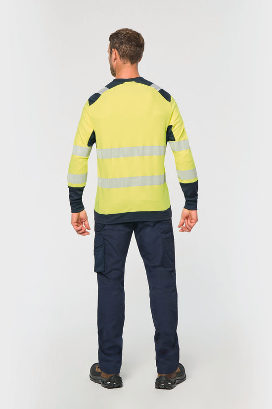 T-shirt de Alta Visibilidade Manga Comprida Reciclada Unissexo-RAG-Tailors-Fardas-e-Uniformes-Vestuario-Pro