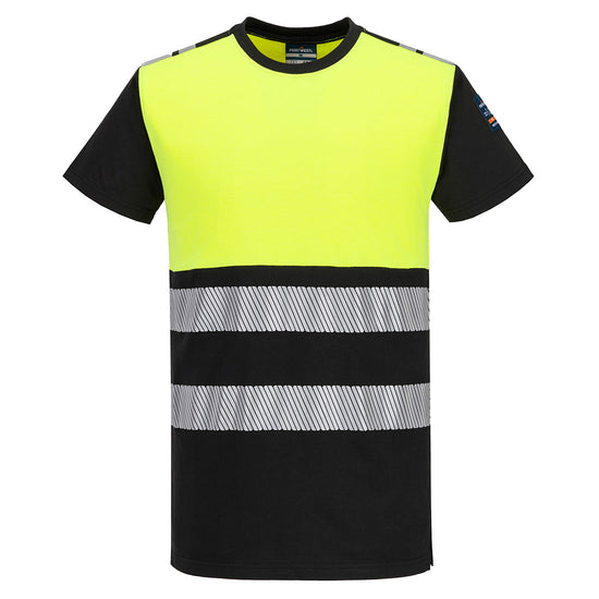 T-shirt de Alta Visibilidade Modaflame Knit Classe 1 Manga Curta-Amarelo/preto-XS-RAG-Tailors-Fardas-e-Uniformes-Vestuario-Pro