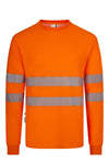 T-shirt de Alta Visibilidade em Algodão de Manga Comprida com Faixas Refletoras Segmentadas-Laranja Fluorescente - 19-S-RAG-Tailors-Fardas-e-Uniformes-Vestuario-Pro